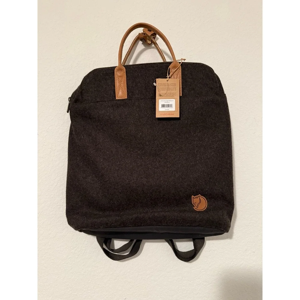 Fjallraven Norrvage Briefpack Brown Recycled Wool Backpack 23332 NWT